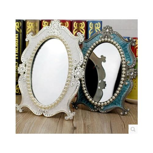 Europe 7/10Inch Metal Makeup Mirror Bedroom Decorative MIrrors Big Mirror For Room Decoration