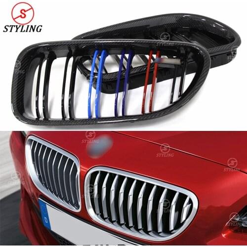 Carbon Fiber Grill For BMW F06 F12 F13 M6 & 6 series Front Bumper lip Grille gloss Black 2012 2013 2014 2015 2016 2017 2018 2019