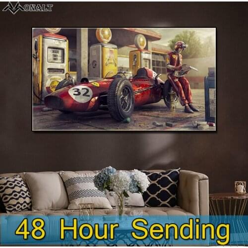Canvas Painting wall art Car Poster F1 Cacing Championship Figure Landscape Picture and Prints Modern Hoom Decor Oil Painting