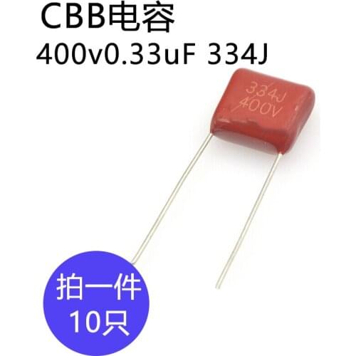 CBB capacitance 400v330nF Foot pitch 10mm 400v0.33uF Film capacitor 334J