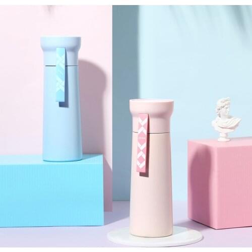 370ml Creative Thermos Cup Girls Water Cup Small Fresh Portable Cup 304 Stainless Steel Liner Office Outdoor Water Cup Gift