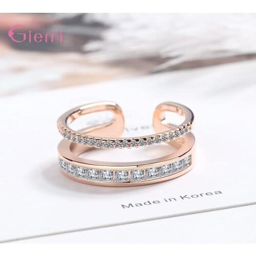 Hot Sale Two Models Option Opening Finger Ring Fashion Jewelry 925 Sterling Silver Adjustable Rings For Engagement Wedding