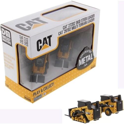 1/64 DM Alloy Diecast 272D2 Skid Steer Loader and Compact Car Engineer Model Collection Toys for Gifts