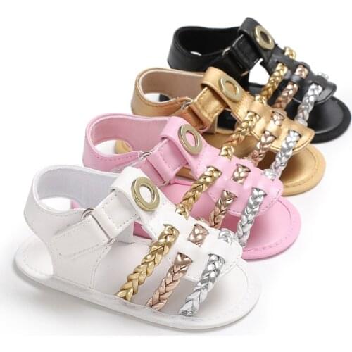 Cute Baby Girl Sandals Pu Leather Newborn Toddler Girls Sandals Soft Sole Non-Slip Infant Baby Girl Summer Shoes