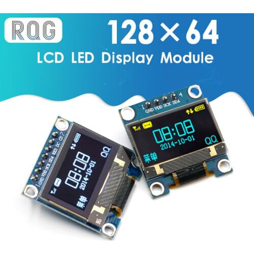 0.96 inch IIC Serial Yellow Blue OLED Display Module 128X64 I2C SSD1306 12864 LCD Screen Board GND VCC SCL SDA 0.96" for Arduino