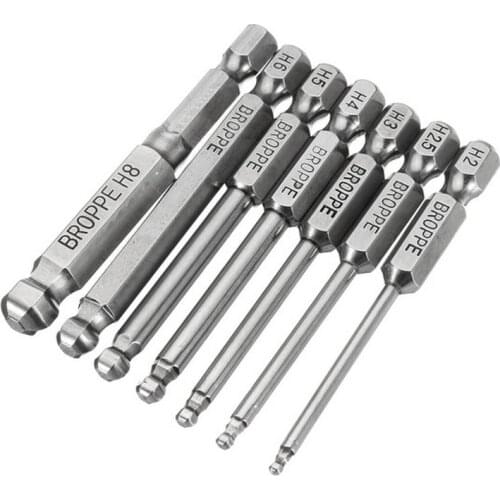 7Pcs/Set 2/2.5/3/4/5/6/8mm 1/4" Hex Shank Screwdriver Bit Set Tools Accessories