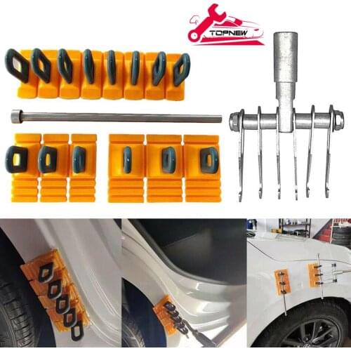 Paintless Glue Puller Tabs Dent Car Repair Tool Vehicle Dent Removal Repairing Tool Set Orange Dent Puller Kit
