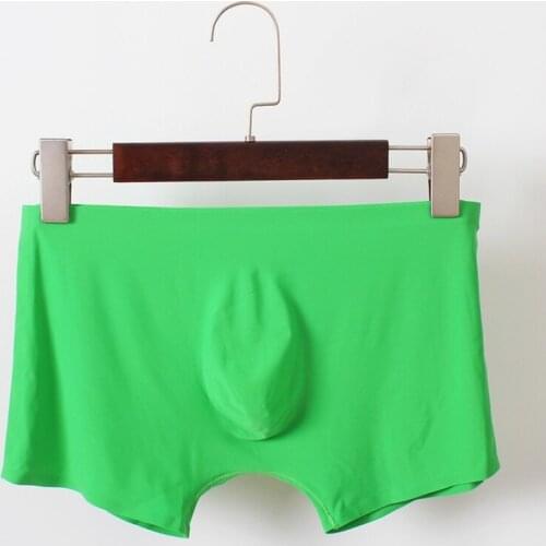 Boxers Underwear Men Fitness Ice Silk Short Pants Bodysuit U Convex Design Shorts Mens Casual Seamless Boxer Underpants