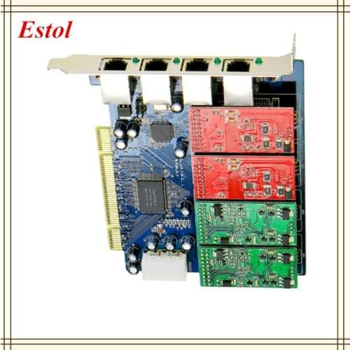 New TDM410P/TDM410 Asterisk card PCI analog card with FXS or FXO inferface,analog voice card, No need Driver