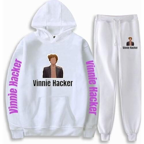 Vinnie Hacker Print Fall Suit Hoodies Hooded Ankle Banded Pant Two Piece Set Street clothes the hoodies+pants
