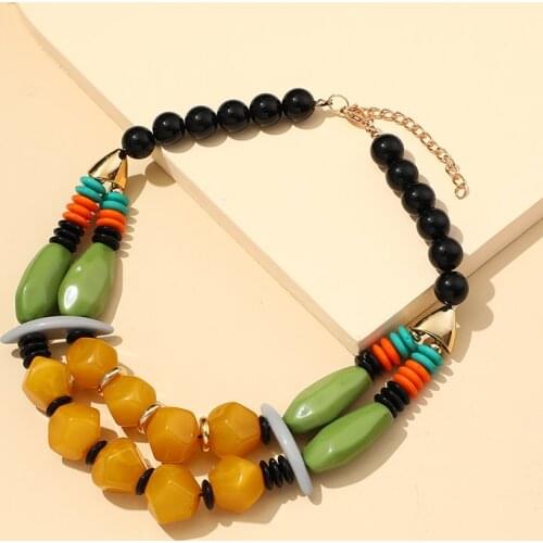New Arrival Choker Long Necklaces for Women 2021 Fashion Jewellery Multilayer Layered Beaded Necklace Large Big Accessories