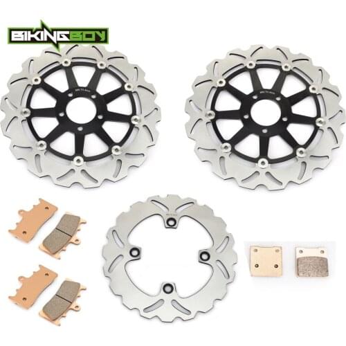 BIKINGBOY For Kawasaki ZX12R ZX-12R Ninja 2000 2001 2002 2003 ZX1200 Front Rear Brake Discs Disks Rotors + Pads 320mm 230mm Set