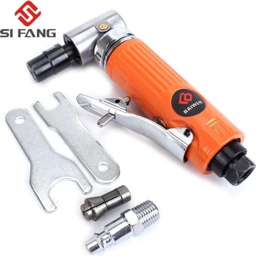 Pneumatic Grinding Machine 1/4" Air Angle Die Grinder 90 Degree Cut Off Polisher Mill Engraving Tools Set with Spanner Wrench