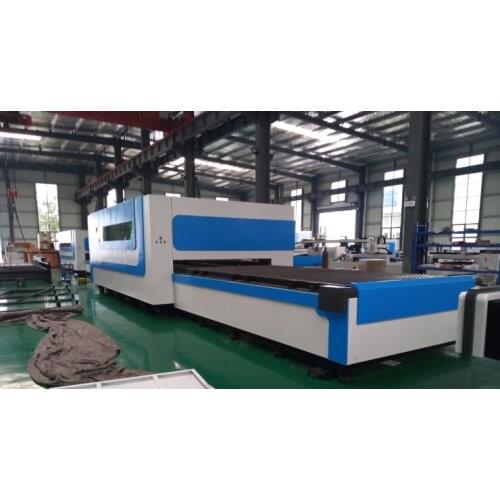 2500W full closed exchange platform sheet metal aluminum and stainless fiber laser cutting machine
