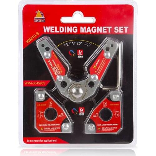 1 Set Adjustable Magnet For Welding Magnetic Welding Holders Positioner 20-200 Degree Magnetic Corner Holder WM10-S+WM4-S