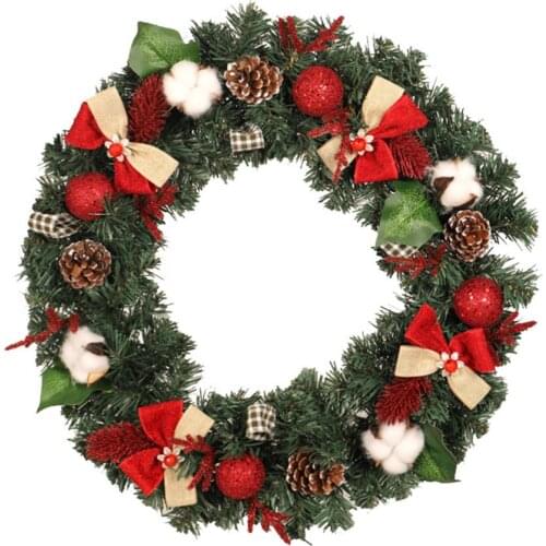 30/40/50CM Christmas Wreath Handmade Rattan Pendant Garland Shopping Christmas Tree Door Decoration Wreath Guirnalda honest
