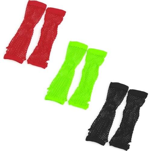 Sexy Women Lady Punk Dance Costume Party Lace Fingerless Fishnet Gloves Mittens