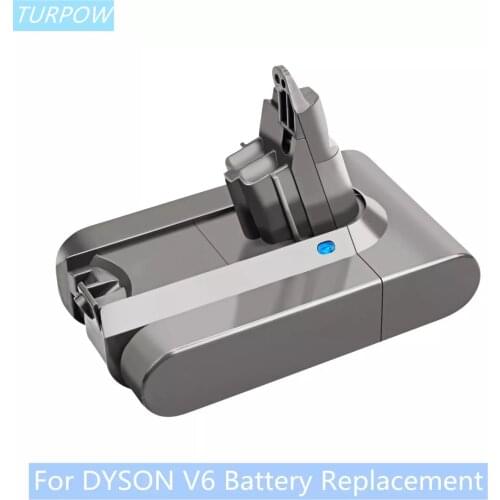 Turpow 21.6V 6000mAh Replacement Battery for Dyson V6 Vacuum Cleaner SV09 SV07 SV03 DC58 DC61 DC62 DC74 965874-02 Li-ion Battery