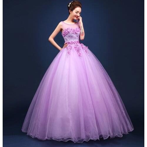 Light purple flower beading ball gown princess medieval dress Renaissance Gown queen Victorian gown/ball gown/Belle Ball