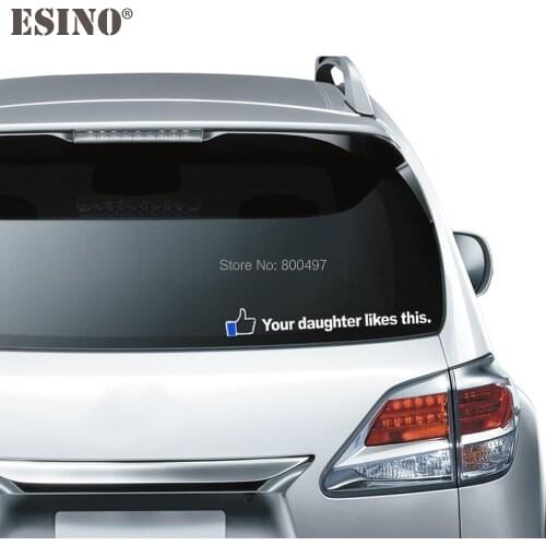 Reflective Funny Car Styling Your Daughter Likes This Auto Decal Cartoon Car Sticker Window Body Decal Creative Pattern Vinyl