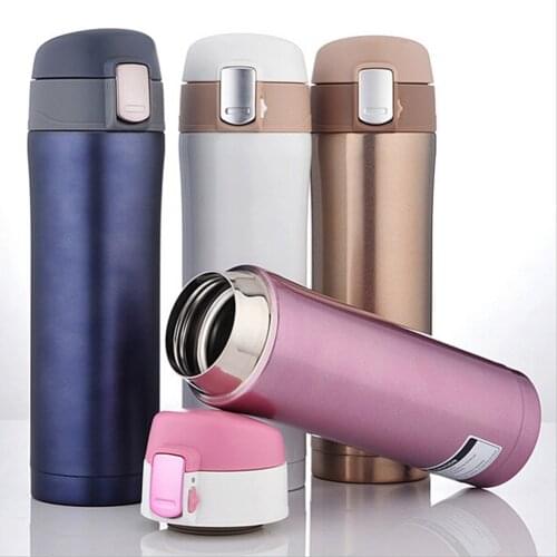 304 Stainless Steel 500ml Thermos Cup Thermal Bottle Drink Water Bottle Vacuum Flasks Drinkware Insulated Mug Solid color