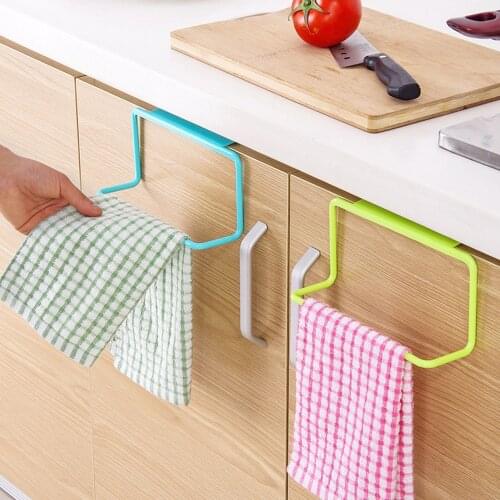 Over Door Tea Towel Rack Bar Hanging Holder Rail Organizer Bathroom Kitchen Cabinet Cupboard Hanger Shelf#boaydeal