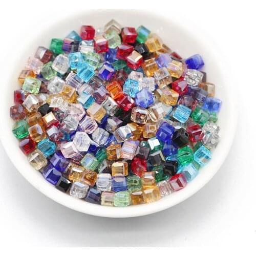 ZHBES 2-10MM AB Colour Austrian Crystal Square Shape Spacer Loose Beads For Jewelry Making DIY Bracelet Necklace Accessories