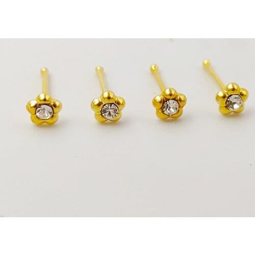 925 sterling silver flower nose Stud bone nose piercing body jewelry 20pcs/pack