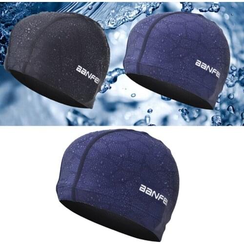 1pcs High Elasticity Waterproof Fabric Protect Ears Long Hair Sports Swim Pool Hat Flexible Durable Swimming Cap For Men Women