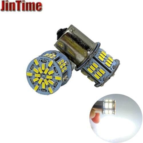 2pcs 1156 BA15S LED P21W 1157 BAY15D 3014 54SMD turn signal lamp Super Bright Replace For Car Reversing Light White DC 12V