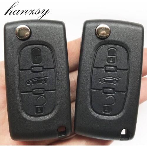 3 Buttons Remote Key Case Fob For peugeot 407 307 308 607 Car Flip Folding Key Shell Cover VA2/HU83 Blade CE0523/CE0536