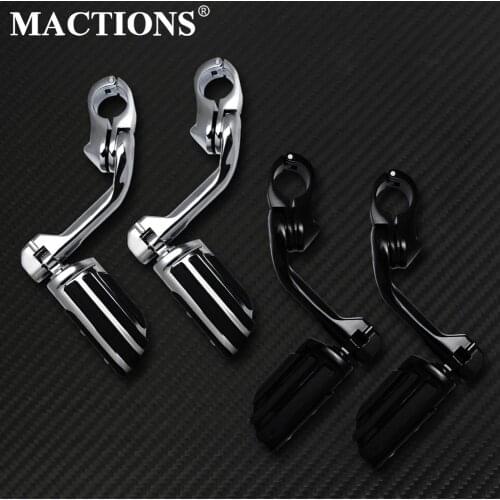 32mm 1.25" Long Angled Foot Pegs Rest Mount Engine Guards Pegs For Harley Sportster XL 883 Dyna Street Bob FXDB Touring FLHR
