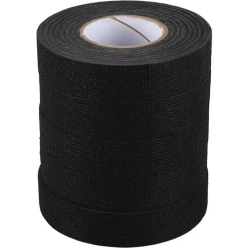 5Pc Heat-Resistant Wiring Harness Tape Looms Wiring Harness Cloth Fabric Tape Adhesive Cable Protection 19Mm X 15M