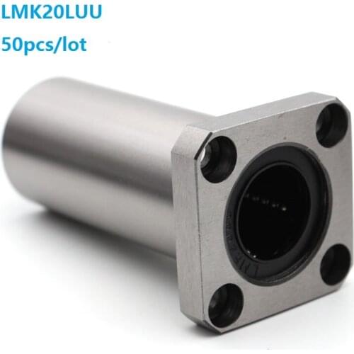 50pcs/lot LMK20LUU Long Type Rectangular Flange Linear Bearing CNC Linear Bush for 3D printer parts