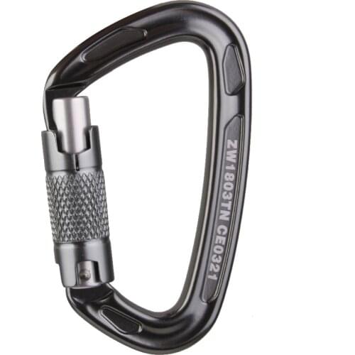 24KN 7075 Aerospace Aluminum Outdoor Self Locking Carabiner For Mountaineering Rock Climbing Rappelling Rescue Engineering Acces