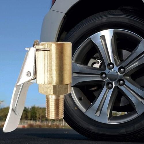 Car Auto Brass 8mm Tyre Wheel Tire Air Chuck Inflator Pump Valve Clip Clamp Connector Adapter Car Accessories For Compressor