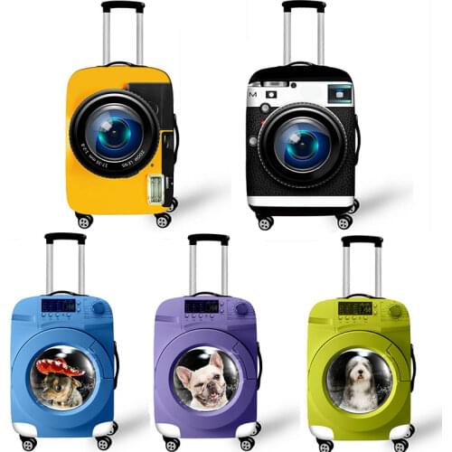 Cool Trolley Suitcase Protective Covers Elastic Baggage Case Cover Camera Pattern Luggage Cover valise Travel Accessories
