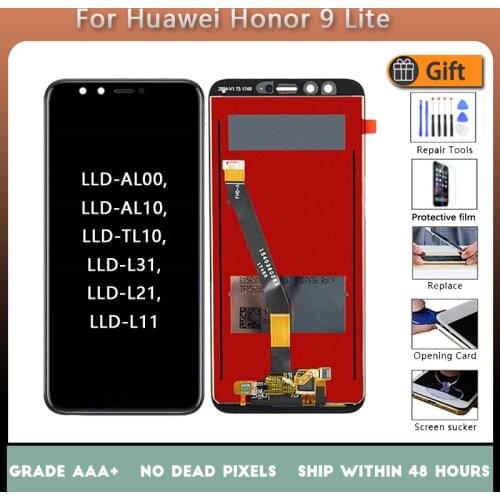 For HUAWEI Honor 9 Lite LLD-AL00 AL10 TL10 L31 L21 L11 Original LCD screen assembly with front case touch glass Black white blue