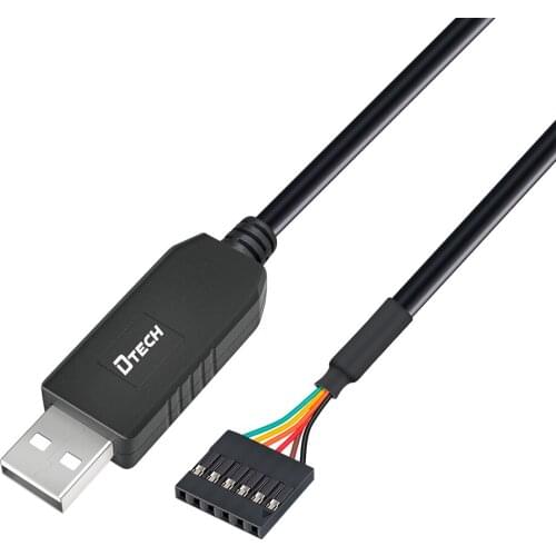 DTECH 1m FTDI USB to TTL Serial Adapter 5V Cable 6 Pin Female Socket Header UART IC FT232RL Chip for Windows 10 8 7 Linux MAC OS