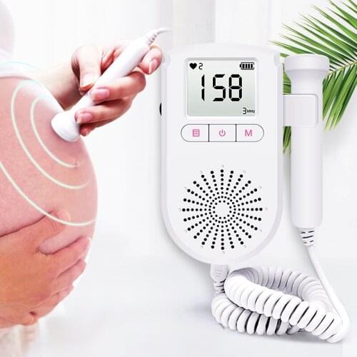 Fetal Doppler Ultrasound Baby Heartbeat Detector Home Pregnant Doppler Baby Heart Rate Monitor Pocket Doppler 3 MHz