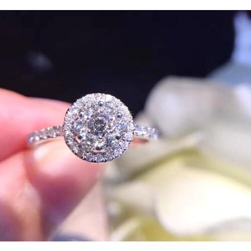 Natural Diamond 18K Gold Pure Gold Ring Beautiful Gemstone Ring Good Upscale Trendy Classic Party Fine Jewelry Hot Sell New 2020