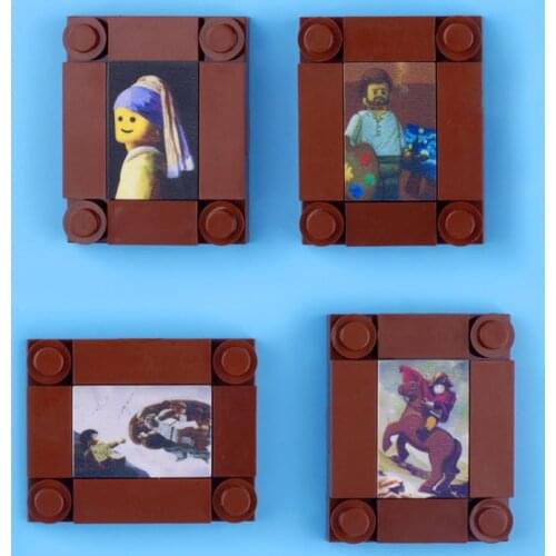 Mini City Studio Printing 2X3 Building Blocks Bricks Minifigs Parts Girl with Earrings Napoleon Adam Genesis Children Toy Gifts