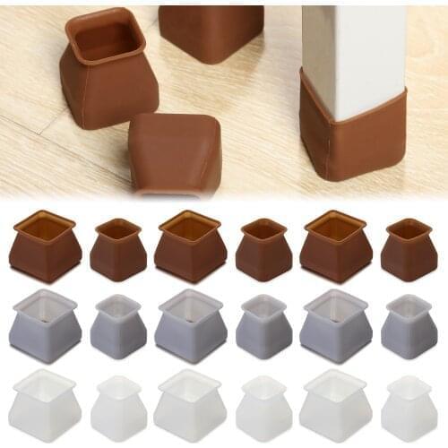 4/10pcs Table Chair Leg Mat Silicone Non-slip Table Chair Leg Caps Foot Protection Bottom Wood Floor Protectors Cover Pads