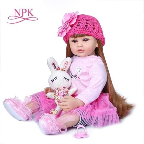 NPK 60cm reborn vinyl toys girl baby doll silicone princess child babies dolls birthday gift limited edition doll