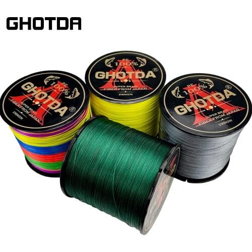 GHOTDA 12 Strands Super Strong PE Braided Fishing Line 300M 500M Strong Multifilament Fishing Line Pesca