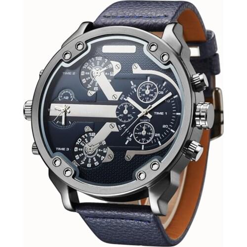 2018 New Luxury Military Army Dual Time Quartz Large Dial Wristwatches Oulm Fit For Students Boys As Gift RV relogio masculino