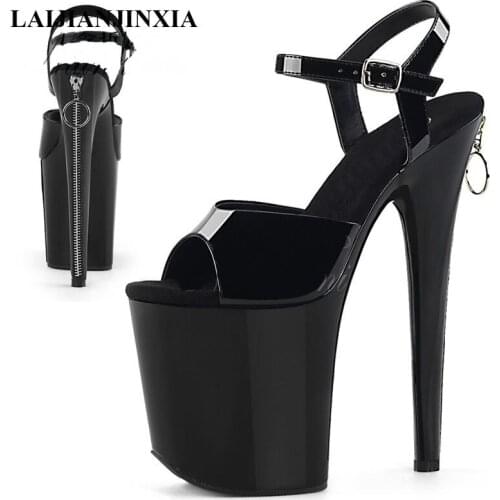 LAIJIANJINXIA New Women Shoes 20 CM High Heel Platforms Pole Dance Shoes Performance Star Model Sandals Party Wedding Sandals