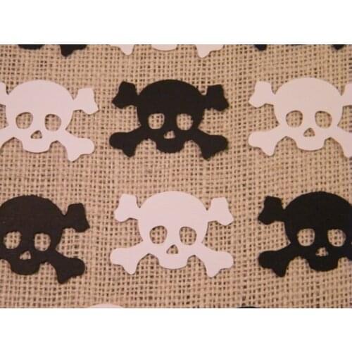 Pirate Table Confetti / Skull & Cross Bones wedding scatters bridal shower bachelorette party Scrapbooking Embellishment