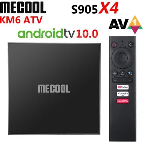 Mecool KM6 Android 10 ATV Smart TV Box Amlogic S905X4 AV1 2G/4GB RAM 16G/64GB ROM 2.4G 5G WiFi 6 Bluetooth 4K HD Media Player