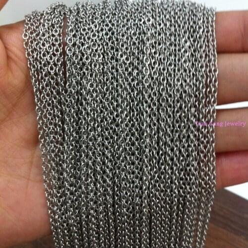 Stainless Steel Strong 2/3mm O Link Chain DIY Jewelry Findings In Bulk Fashio Men Womens Chain Necklace 1/5/10meters